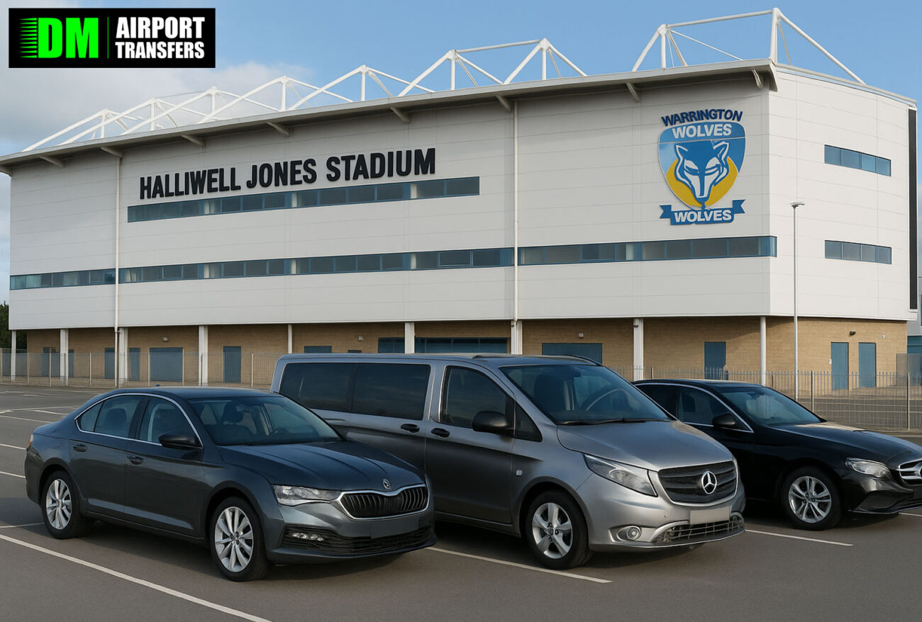 Taxi to and from Warrington Wolves Stadium | 5, 6, 7, 8 Seater Minibuses & Executive Vehicles