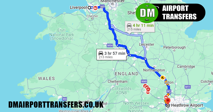 Liverpool to Heathrow Airport: Taxi & 8 Seater Minibus Transfers