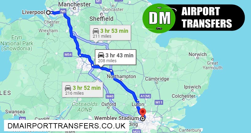 Liverpool to Wembley Stadium: Taxi & 8 Seater Minibus Transfers